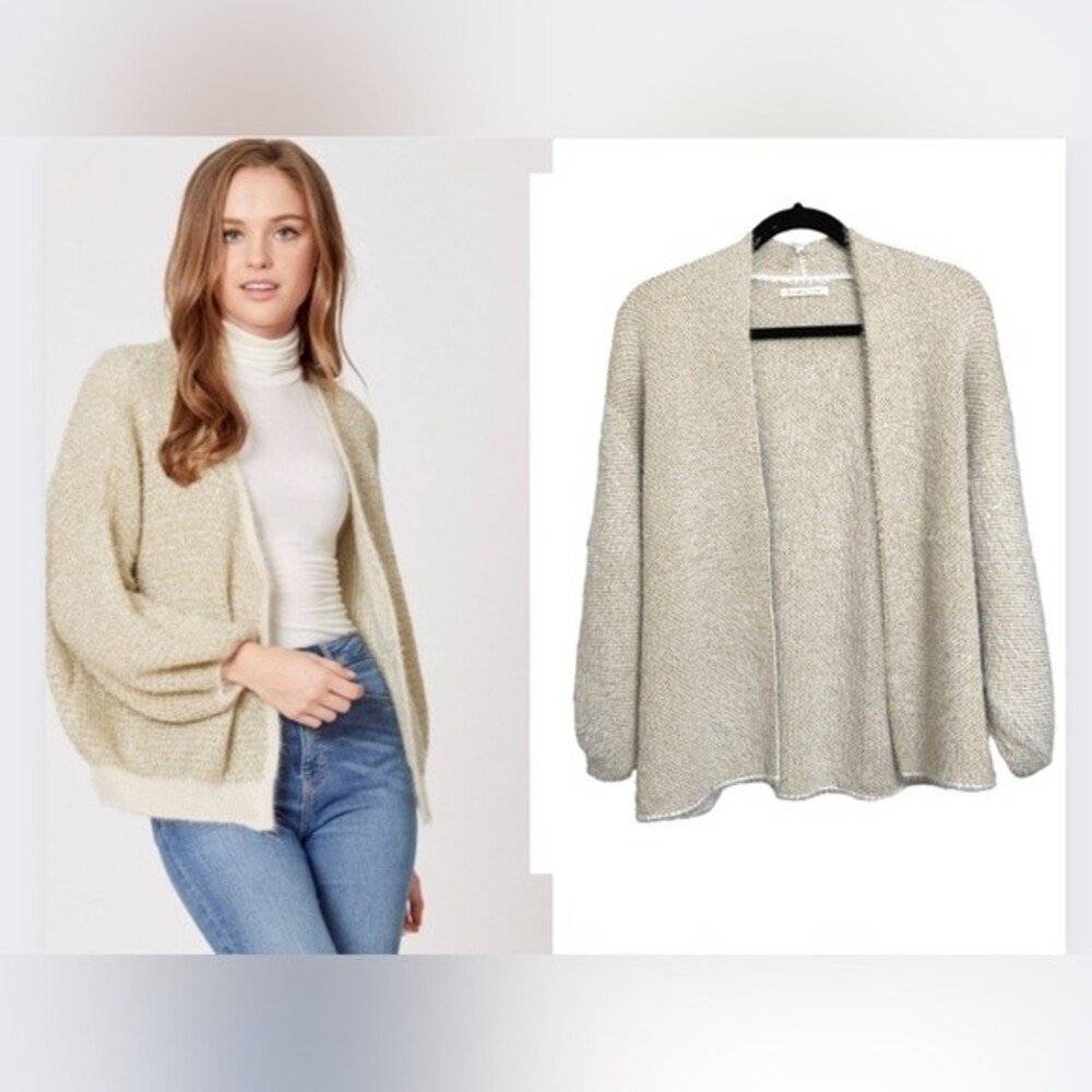 Do Everything In Love| Gold Glimmer Eyelash Cardigan